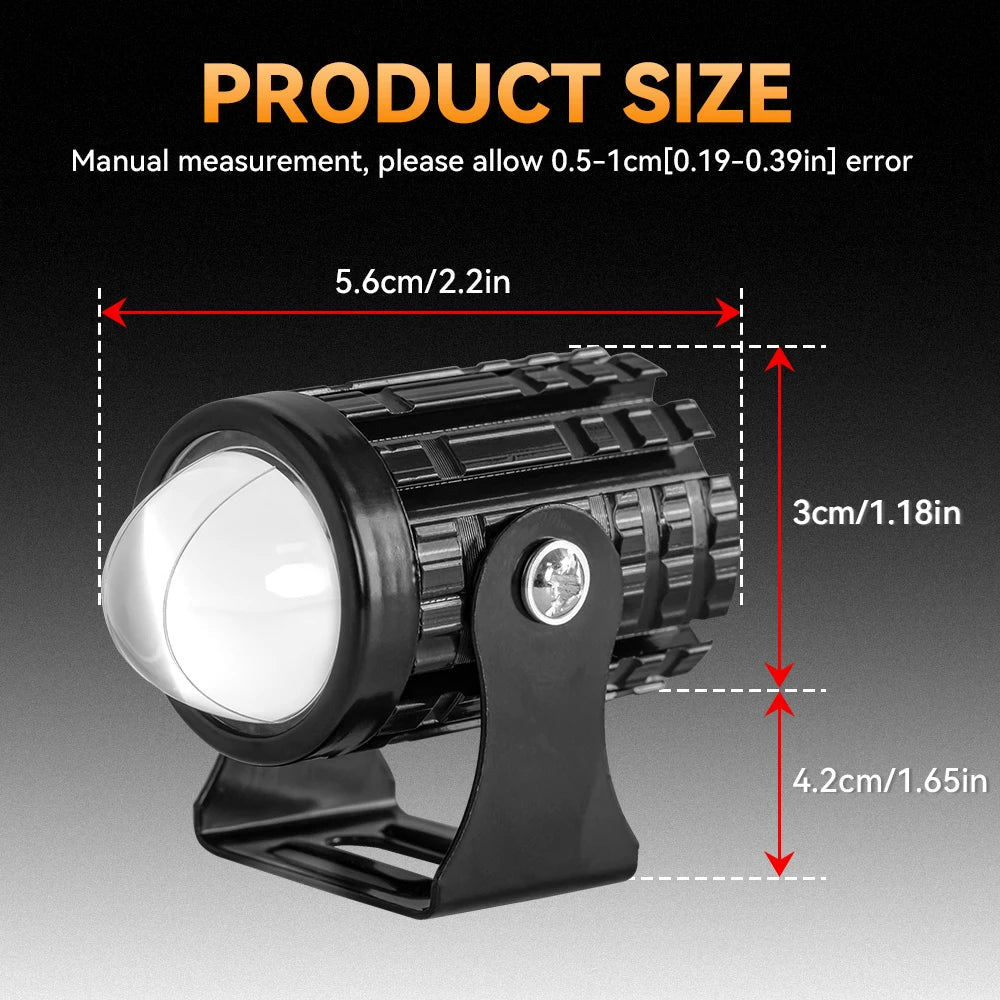 With Switch 2pc Super Bright Motorcycle LED Explorer Headlight Projector Fisheye Len LED Moto Fog Auxiliary Motorcycle Headlight