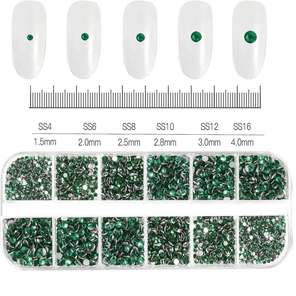 100/50cm Luxury Crystal Chain Nail Charms - 1.5/2mm Clear & AB Diamond Nail Art Decoration