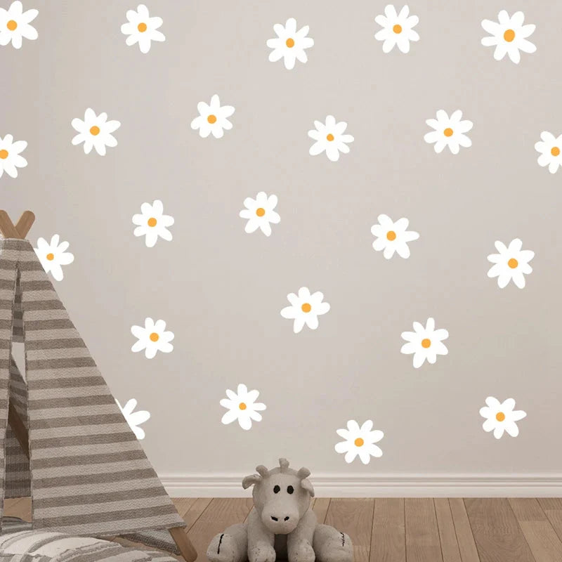 White Daisy Flower Wall Stickers DIY Home Decor