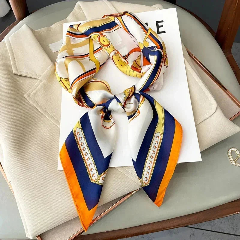 Luxury Silk-Feel Square Scarf – Satin Shawl, Hijab, Hair Wrap for Women