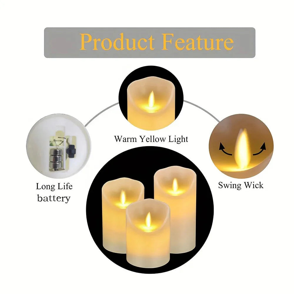 10-120pcs Flameless LED Flickering Pillar Candles – Battery-Operated, Safe, and Reusable for Weddings, Parties, and Home Décor