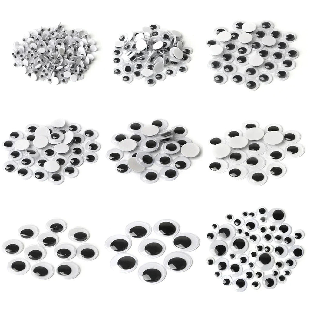 Self-Adhesive Googly Wiggle Eyes - 100/200/550pcs for DIY Crafts & Handmade Toys
