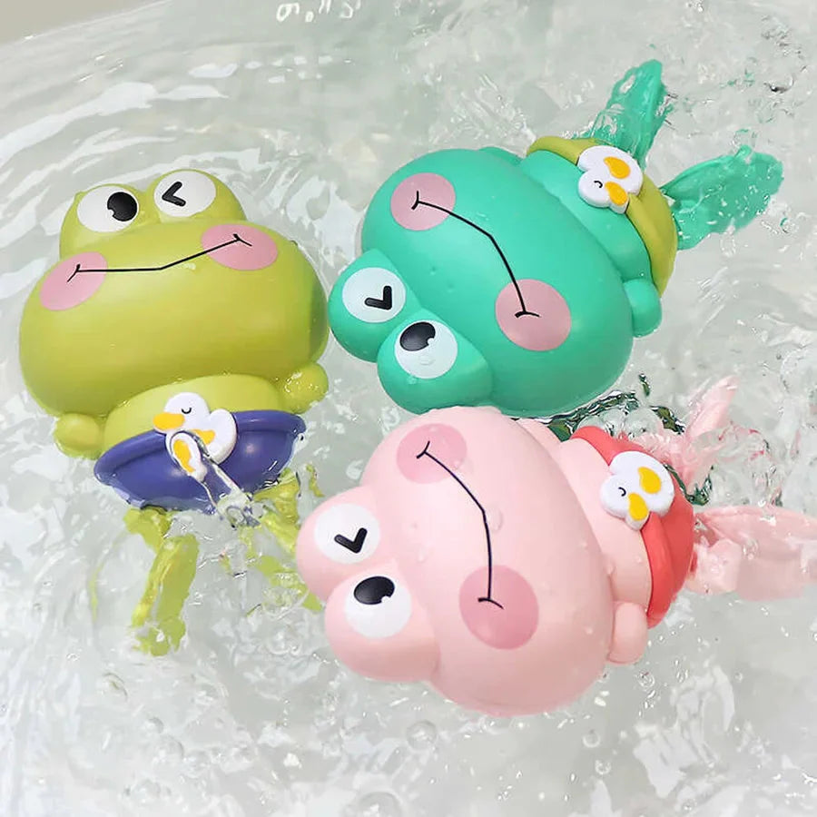 Children's Bath Toys - Clockwork Floating & Swimming Frogs | Fun & Safe for Kids