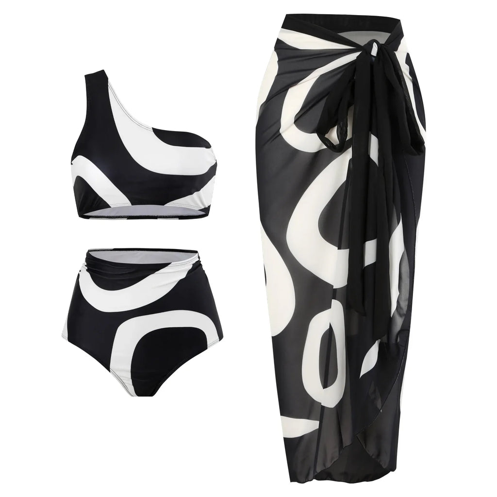 2-Piece Women Brazilian Floral Printed Ruffle Bikinis Strappy Bandage Swimwear
