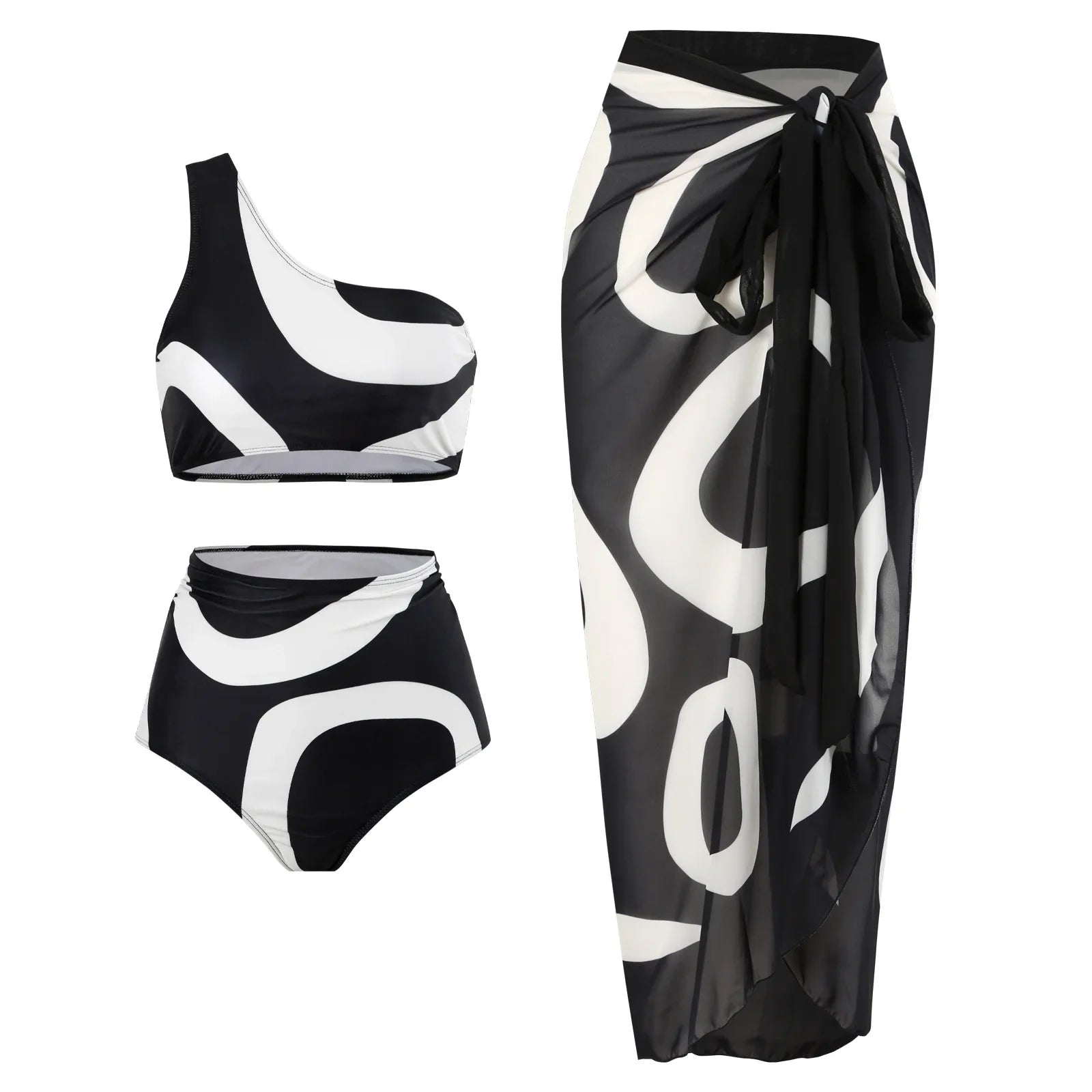 2-Piece Women Brazilian Floral Printed Ruffle Bikinis Strappy Bandage Swimwear