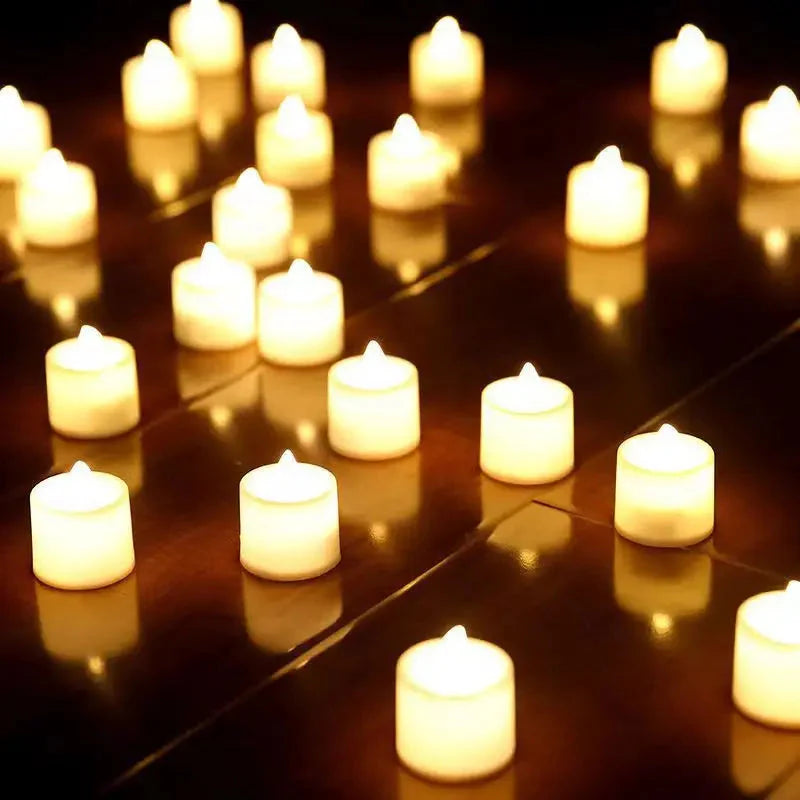 1/6/12Pcs Flameless LED Tea Light Candles – Battery-Powered, Safe, and Reusable for Weddings, Parties, and Home Décor