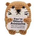 Funny Crochet Positive Inspirational Emotional Support Owl Doll Home Room Decoration Handmade Knitted Owl Desktop Ornament Gift