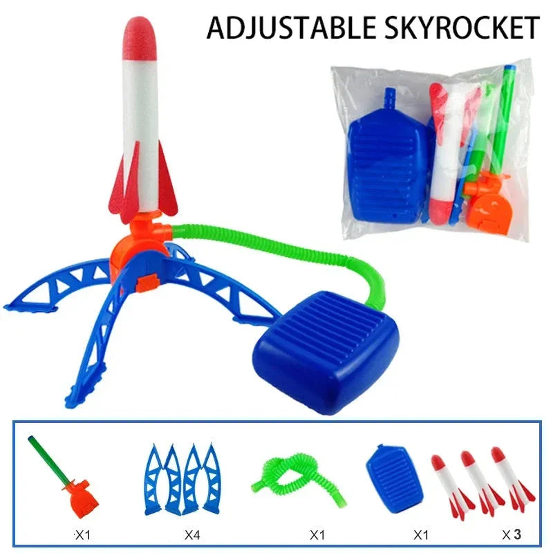 Kids Outdoor Rocket Launcher – Air-Powered Foot Pump Soaring Toy