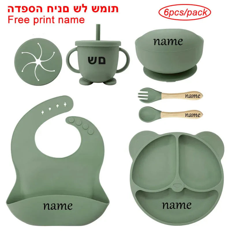 Silicone Baby Feeding Plate Set with Suction Bowl