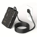 Ultra-Thin Surge Protector Power Strip — 6 Outlets + 4 USB Ports, 5ft Extension Cord | Flat Plug Wall Mount Adapter for Home & Office