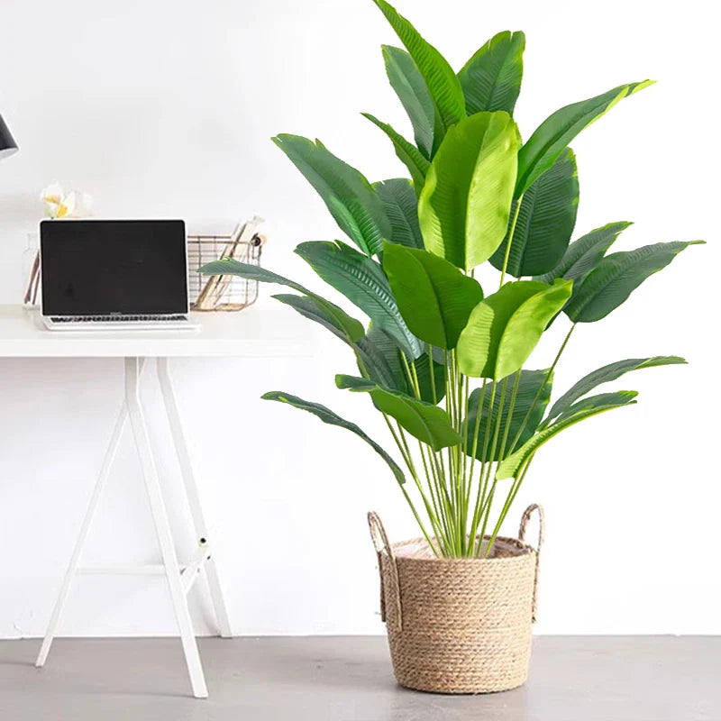 Artificial Tropical Palm Tree with Real Touch Banana Leaves