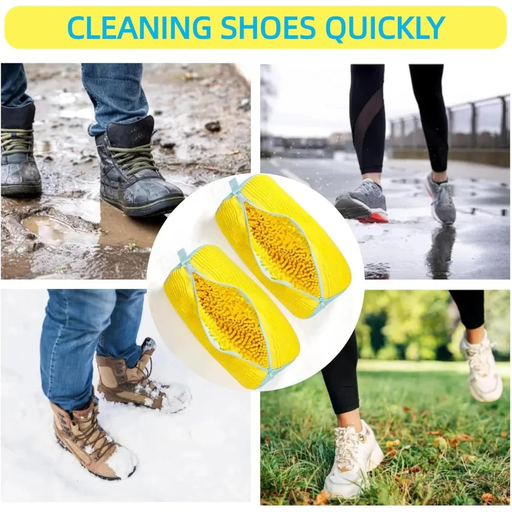 Durable Shoe Washing Machine Bag – Yellow & Blue Zipper | Protective Laundry Wash Bag for Sneakers & Casual Shoes
