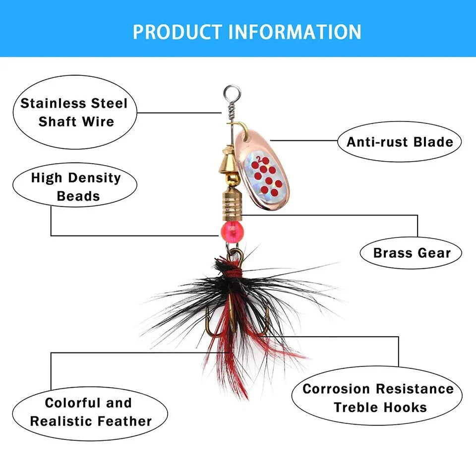 Metal Spoon Spinner Lure Set (10pcs) – 2–8g Fishing Spoonbait Crankbait Wobblers for Pike, Bass, Trout & Saltwater Freshwater Fishing