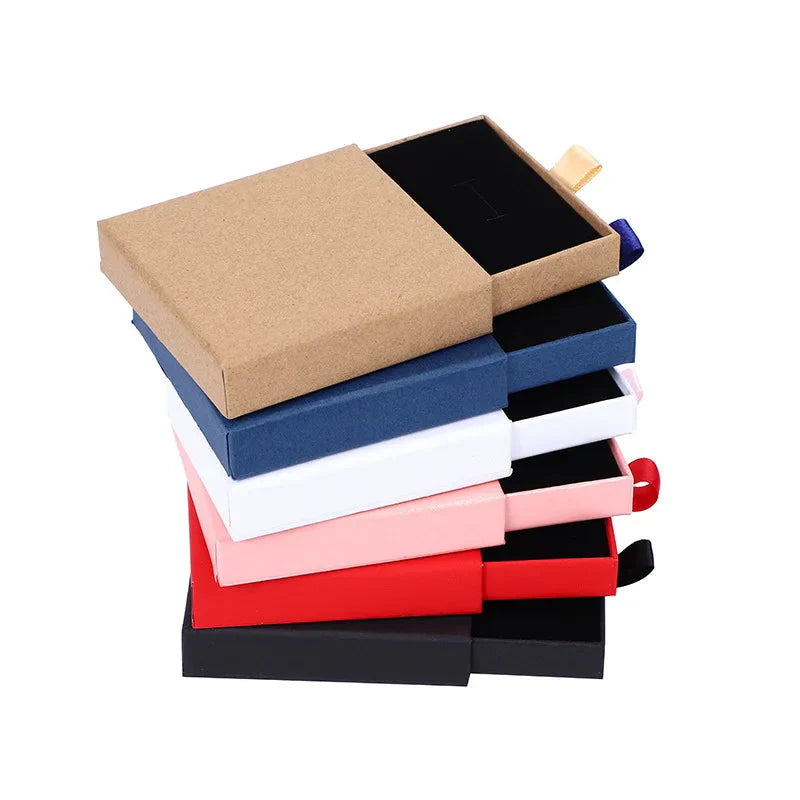 10pcs Kraft Paper Jewelry Boxes for Necklace Bracelet Earrings Gifts