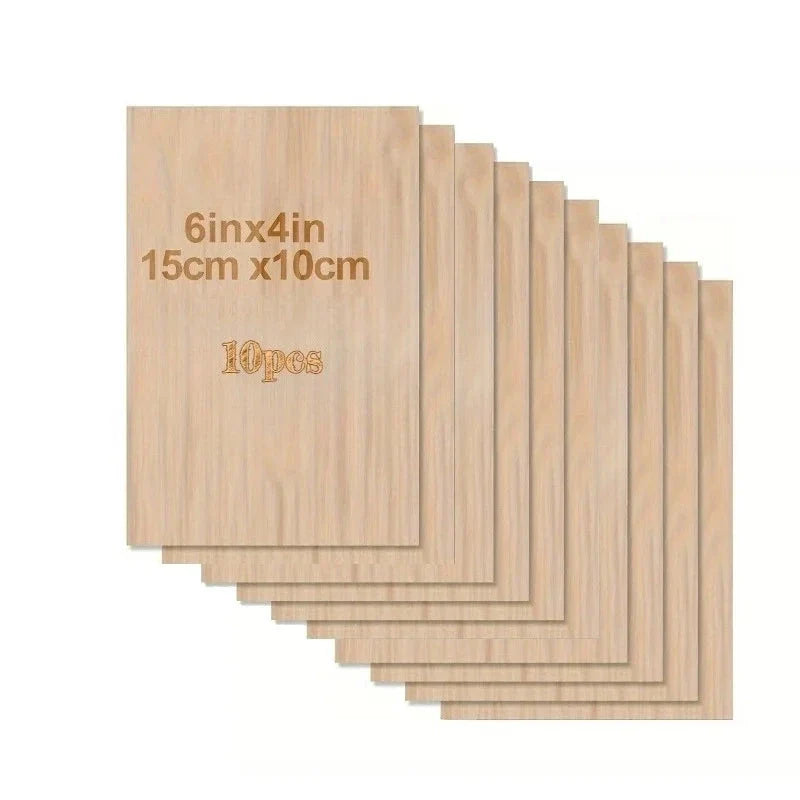 Unfinished Wood Sheets for Crafts - 6x4in/15x10cm (4/8/15 Pcs) | DIY Arts & Projects