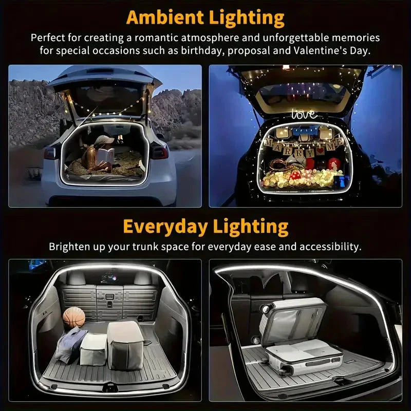 LED Car Trunk Light Strip – Automatic Sensor Ambient Light Bar, Waterproof Hidden Installation, Auto Interior Decor Accessory