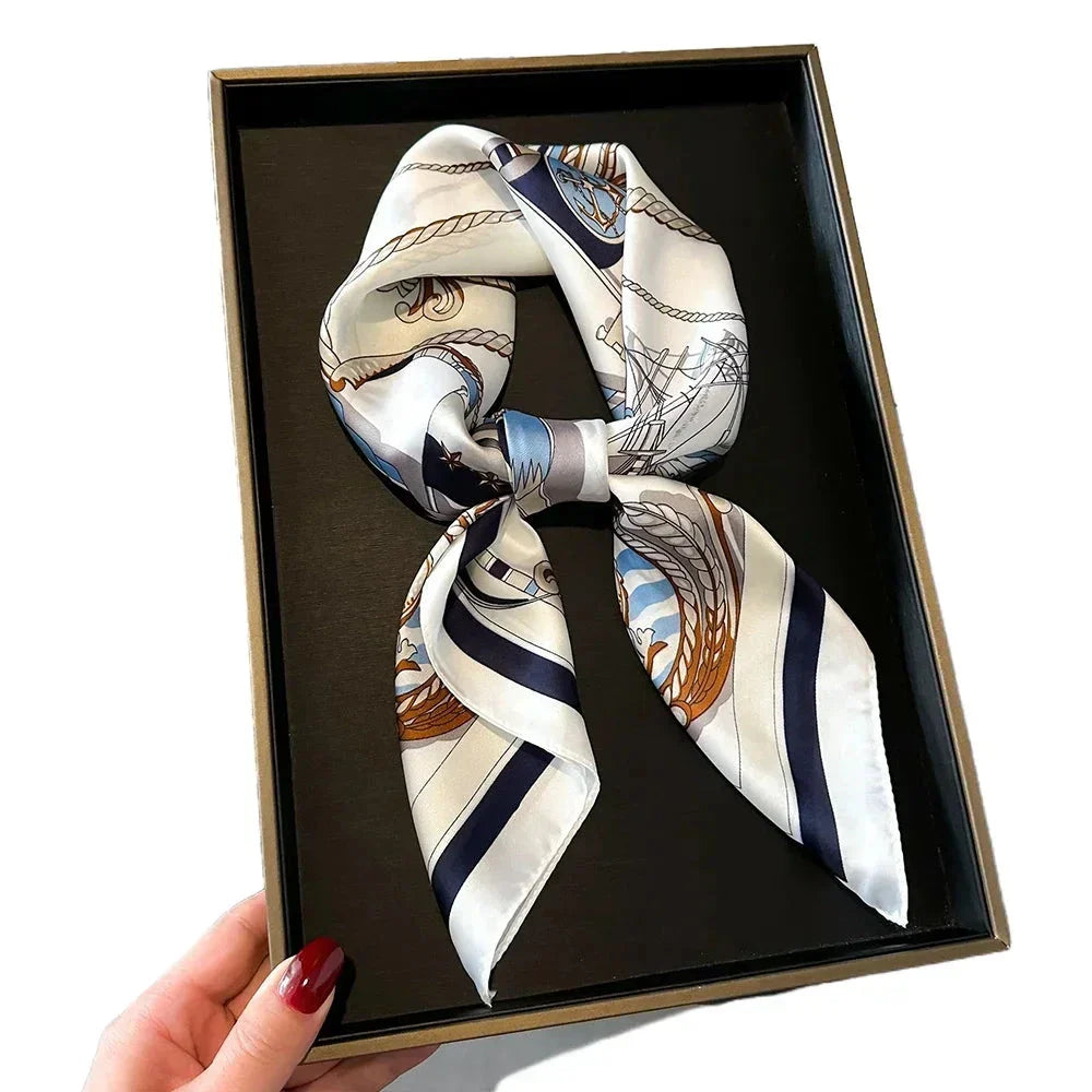 Luxury Silk-Feel Square Scarf – Satin Shawl, Hijab, Hair Wrap for Women