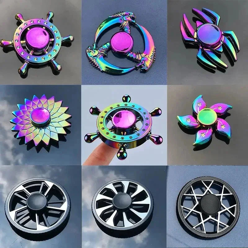 Metal Rainbow Fidget Spinner – Colorful EDC Hand Spinner Toy for Kids & Adults | Anti-Anxiety Stress Relief Finger Spinner Gift