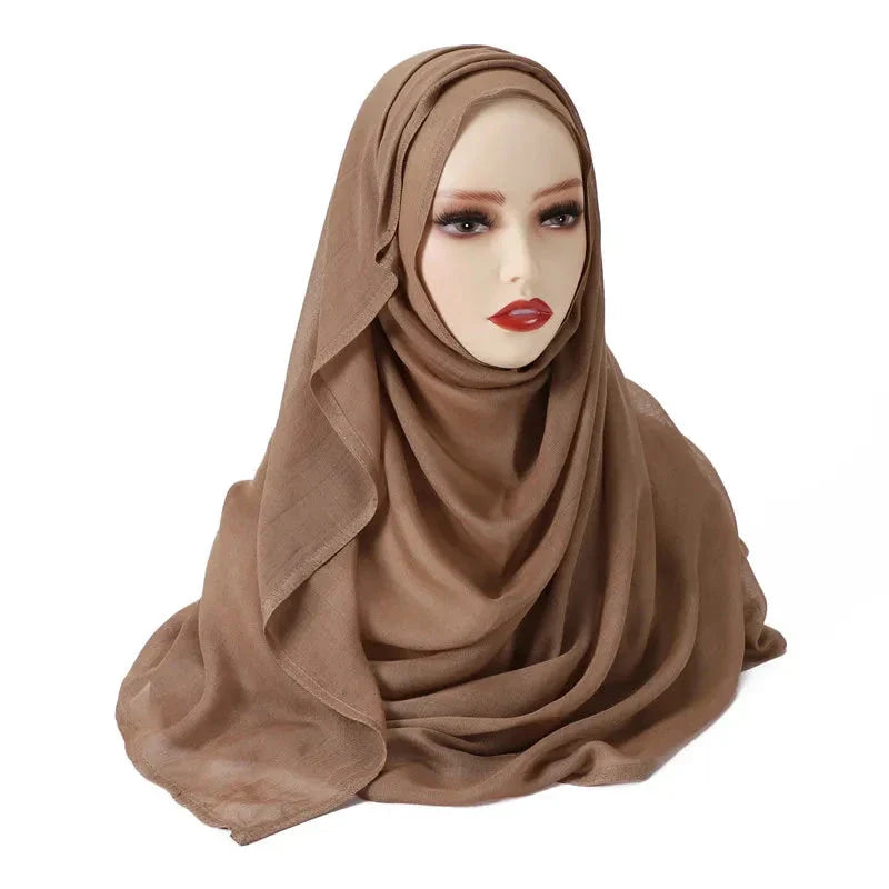 Women’s Large Cotton Rayon Hijab Scarf – 180x95cm Plain Wrap & Shawl