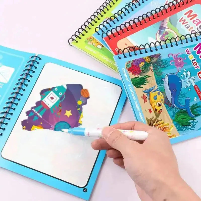 Watercolor Painting Magic Book Reusable for Children Animal Cartoon Painting Book Suitable for Children's Education and Learning