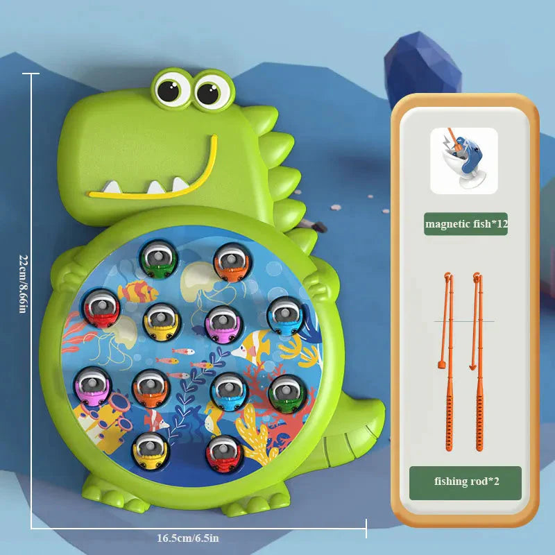 Dinosaur Magnetic Fishing Toys - Montessori Educational Game for Kids | Fun & Safe Play Rod Gift