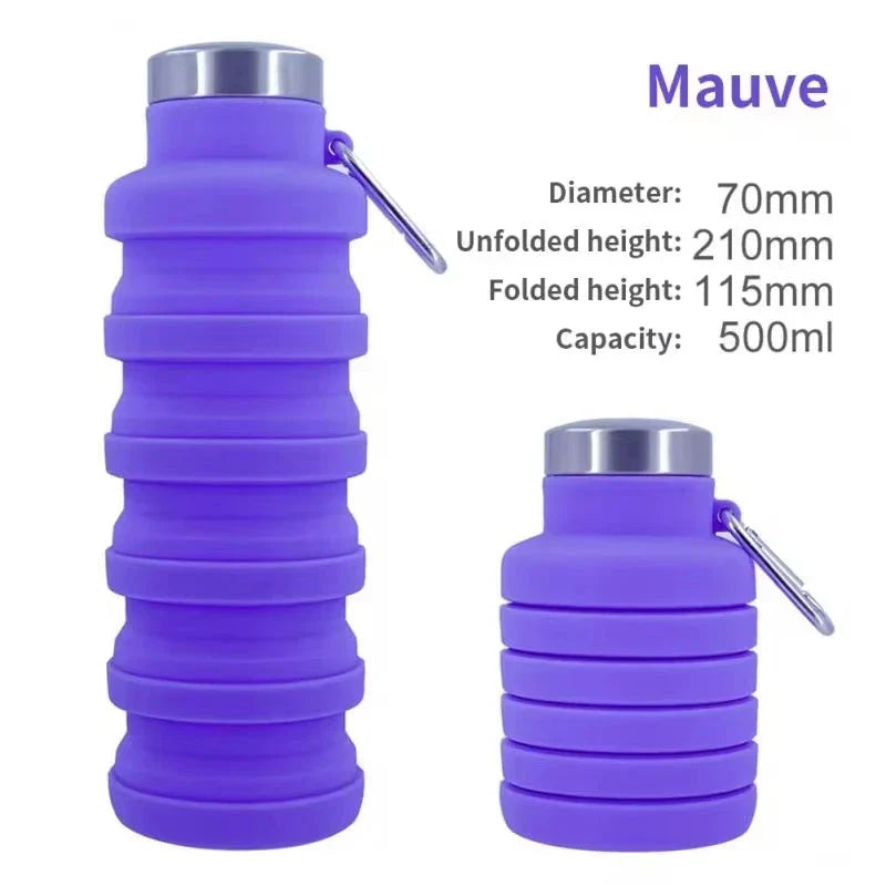Collapsible Silicone Water Bottle - BPA-Free, Portable & Reusable for Outdoor Adventures