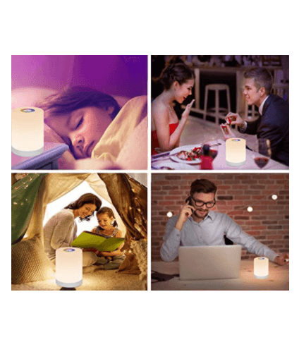 Touch Dimmable Table Lamp, Bedside Table Lamp, LED Night Light with Color Changing Portable for Living Room Bedroom