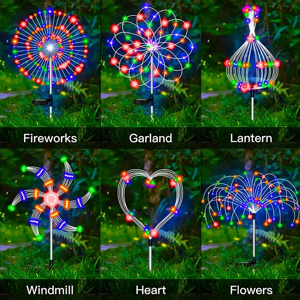 Solar Firework Garden Light – IP65 Waterproof LED Outdoor Lawn & Flower Lamp with 8 Modes
