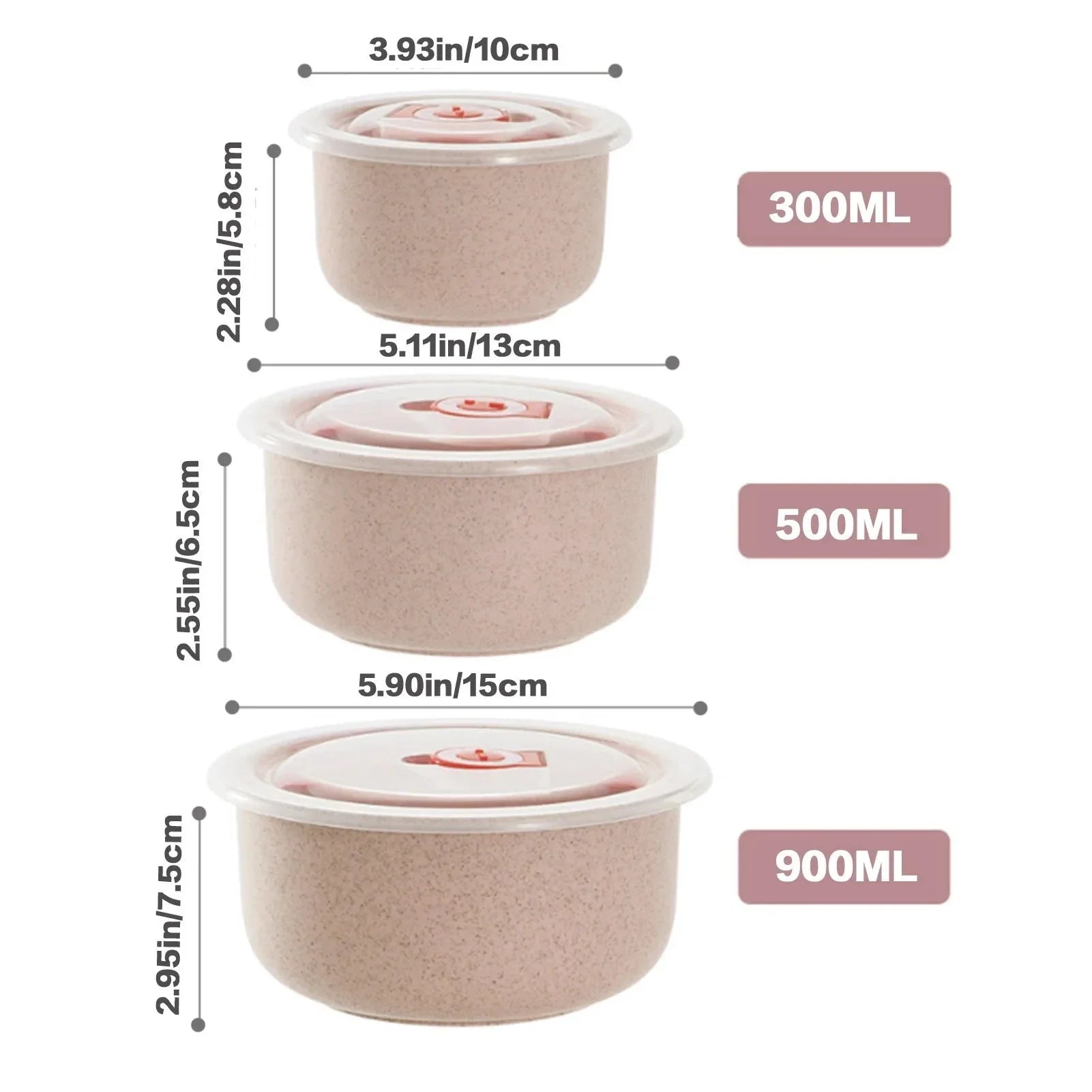 3PCS Bento Food Storage Containers – Microwaveable Meal Prep Box