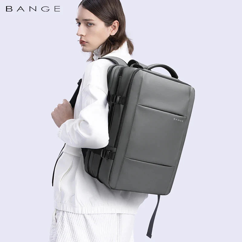 Expandable Business Backpack for Men - 17.3" Laptop, USB, Waterproof Travel Bag