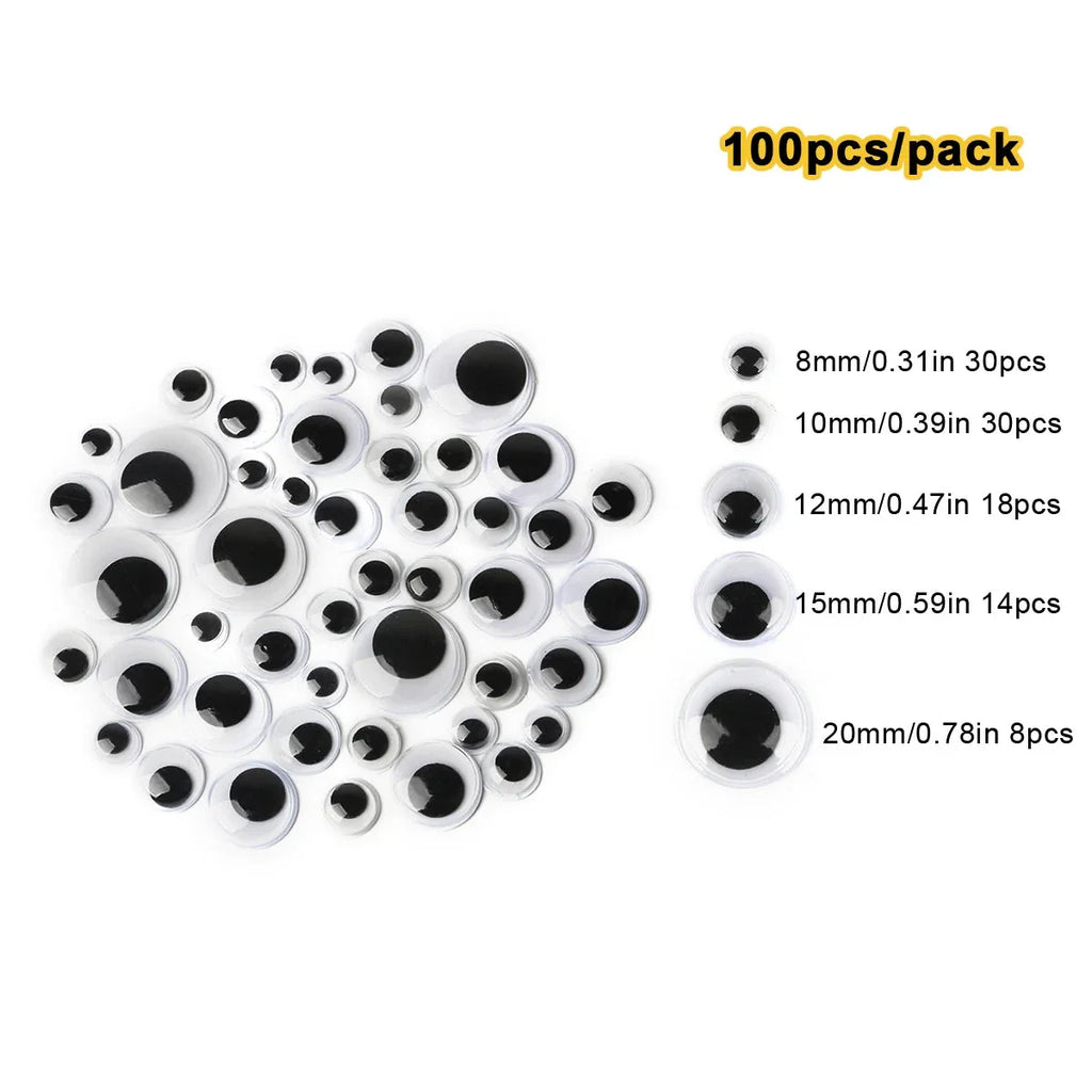 Self-Adhesive Googly Wiggle Eyes - 100/200/550pcs for DIY Crafts & Handmade Toys