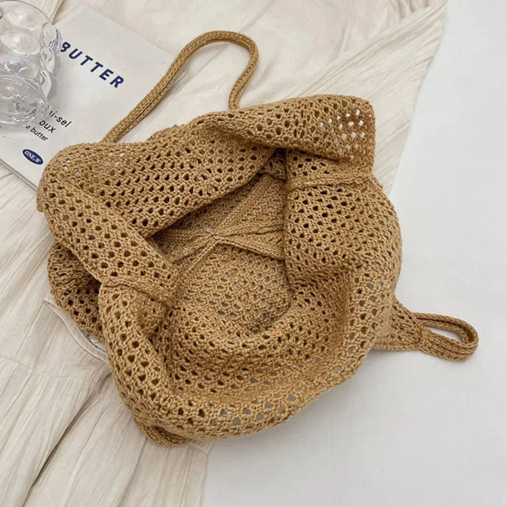 Women’s Knitted Shoulder Bag – Large Capacity Crochet Tote Handbag