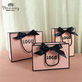 10 Pcs Custom Logo Gift Bag Packaging Box For Small Businesses Valentines Day Paper Bag Favors Boxes Wedding Birthday Flower