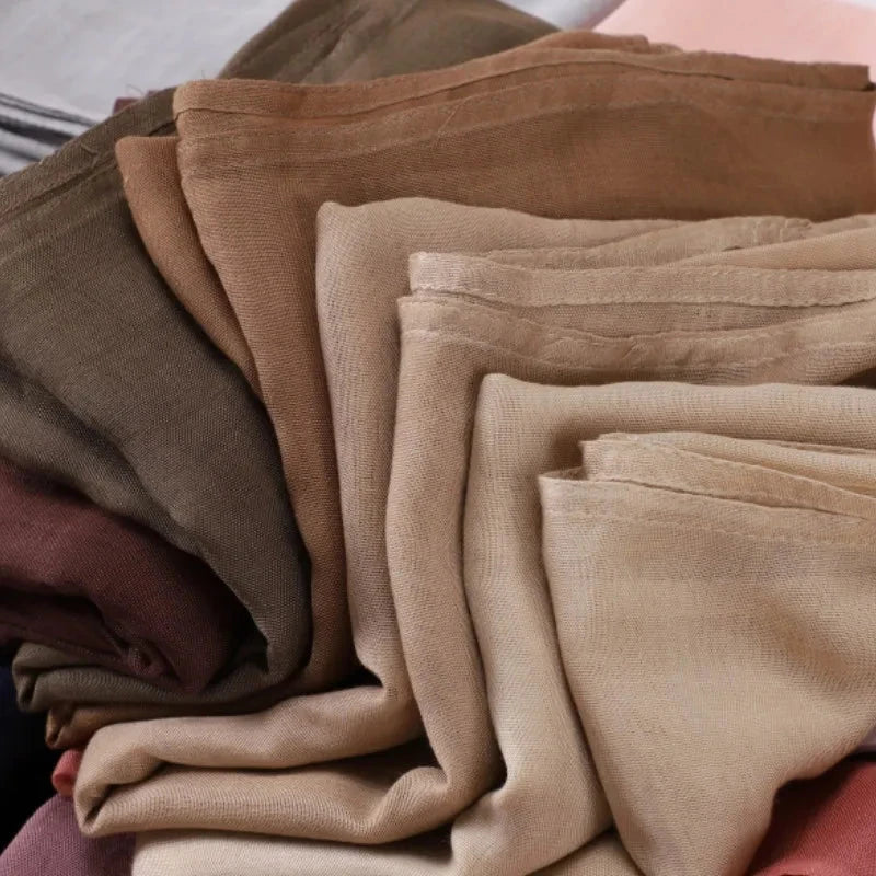 Women’s Large Cotton Rayon Hijab Scarf – 180x95cm Plain Wrap & Shawl
