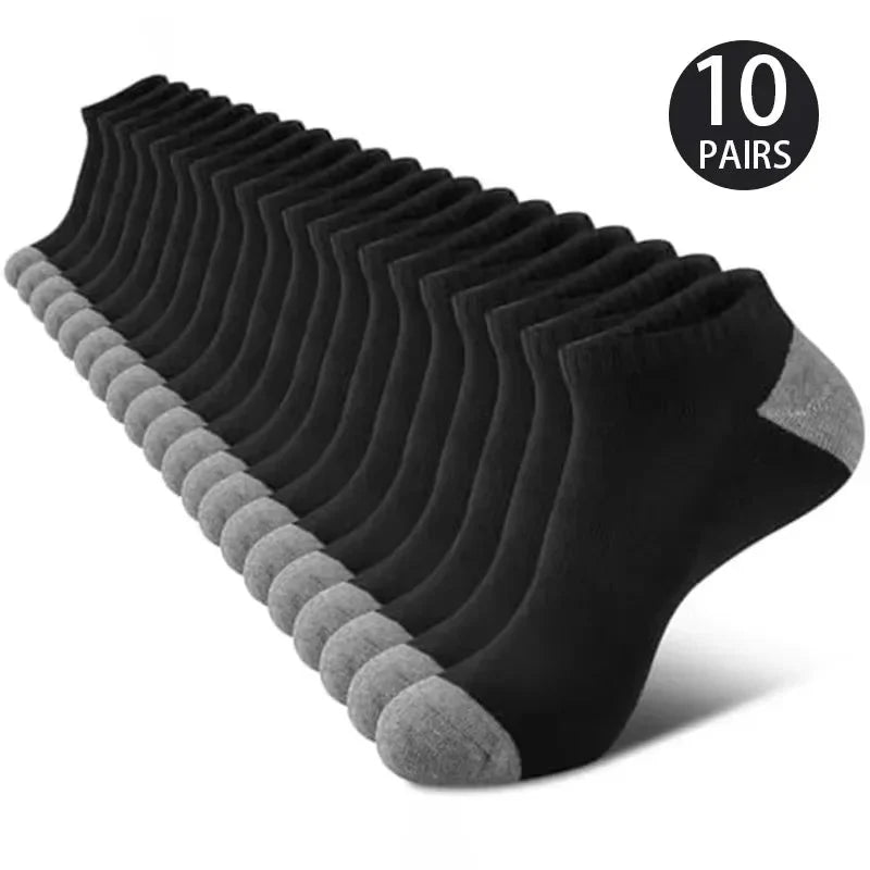 10 Pairs Breathable Low-Cut Socks – Sweat-Absorbing, Odor-Proof for Outdoor Activities