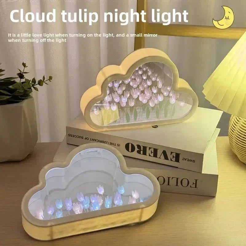 Tulip Cloud Handmade Night Light – Romantic Desktop Atmosphere Lamp