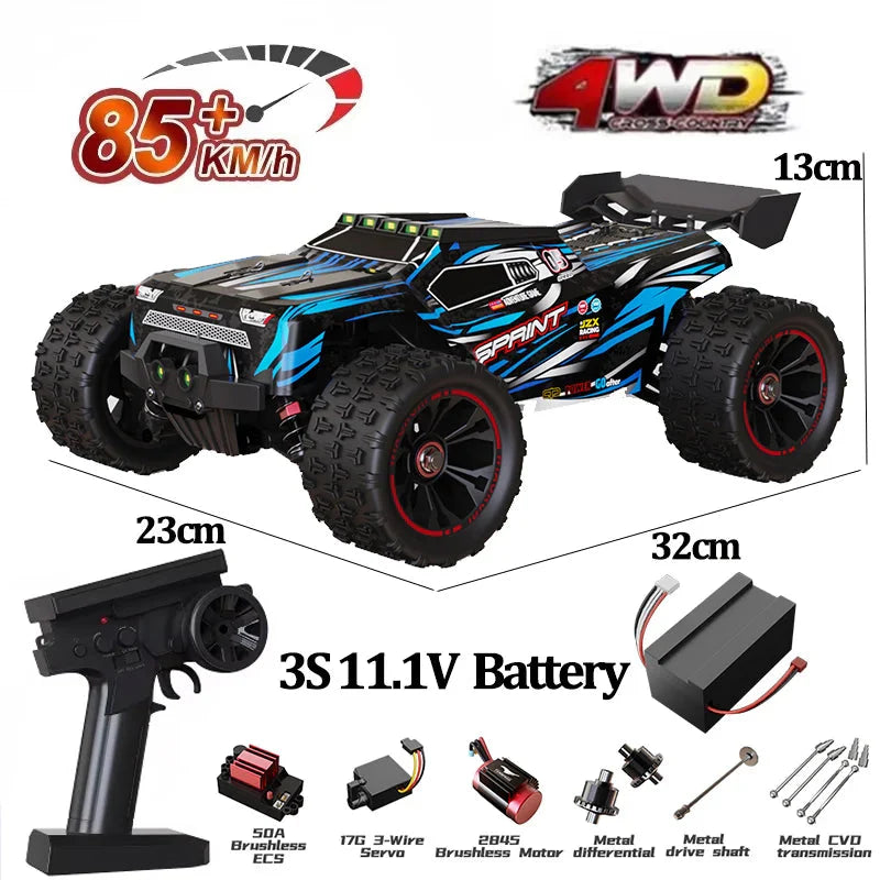 9522PRO 1:16 RC Car - 85KM/H Brushless 4WD Off-Road Drift Racing Truck with LED Lights, Professional High-Speed Remote Control Car