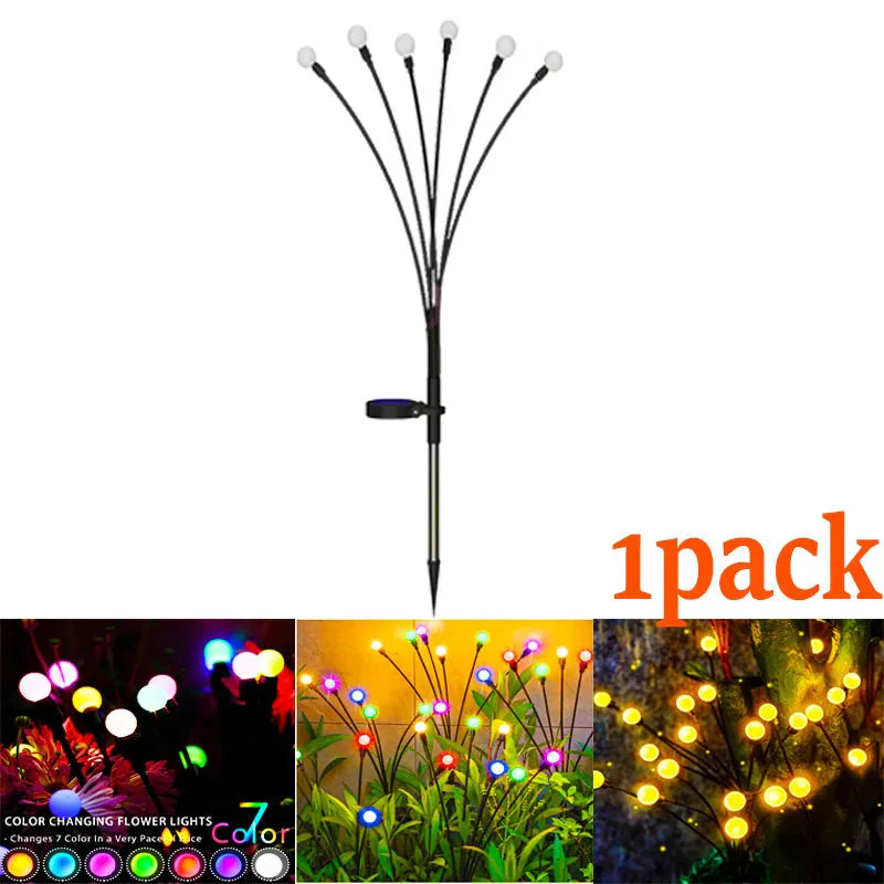 12Pack Solar LED Starburst Firefly Lights – IP66 Waterproof Garden & Lawn Decoration