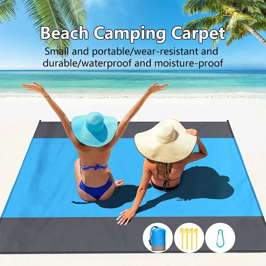 Sandproof Beach Blanket Waterproof Picnic Mat (200×210cm) – Lightweight Outdoor Camping & Travel Mat