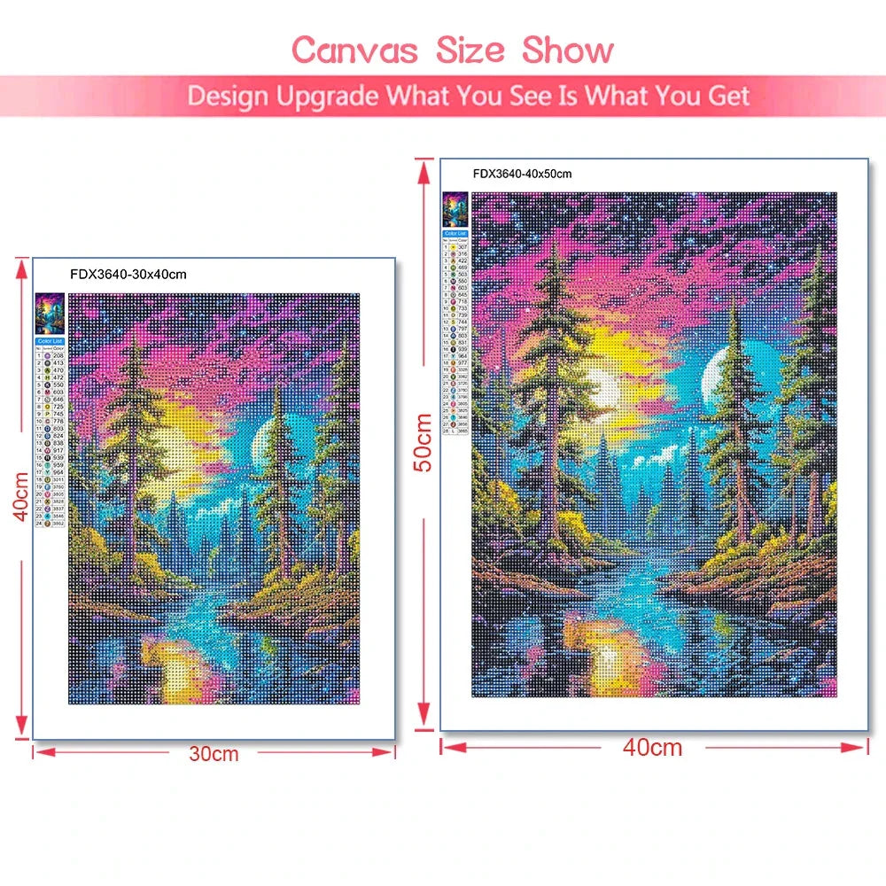 5D Diamond Painting Kit - Aurora Landscape Mosaic, Full Round Drill for DIY Home Decor