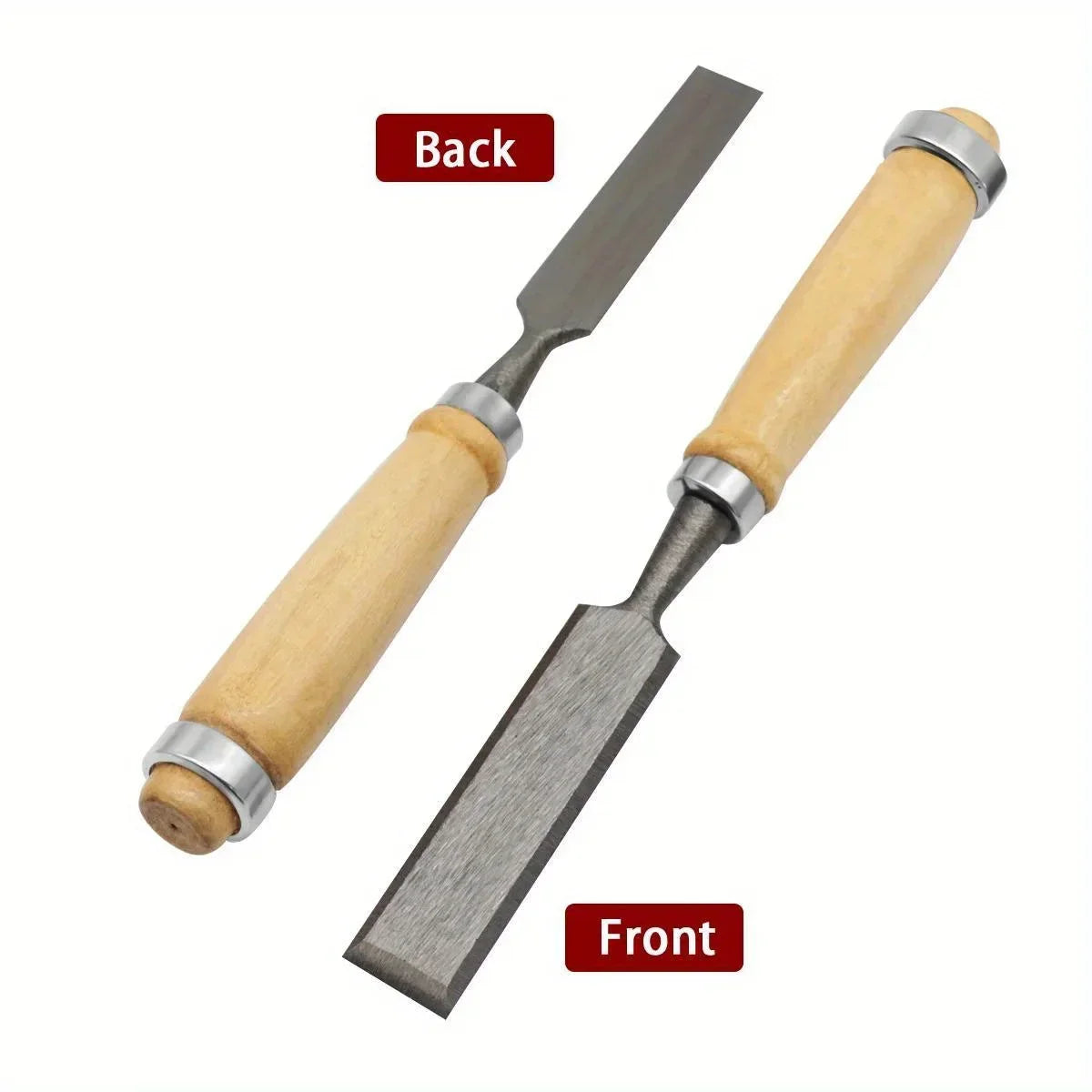4Pcs Wood Carving Chisels Set Professional for Woodworking - 8/12/16/20mm Comfortable Beech Handle Wood Chisel with Wood Handles