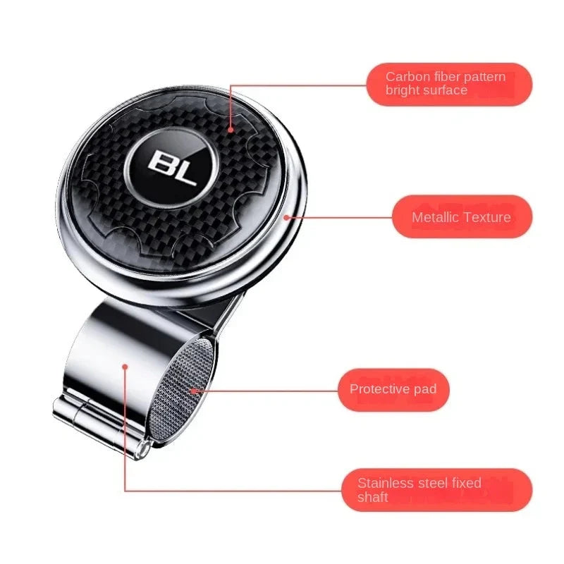 Car Steering Wheel Booster Ball – Universal Power Handle Spinner Knob with Steel Bearing