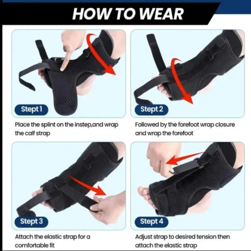 Adjustable Plantar Fasciitis Night Splint – Ankle & Foot Drop Brace for Heel Pain and Achilles Tendon Relief