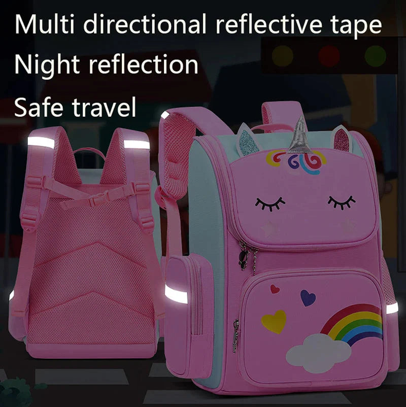 Kid Unicorn Backpack for Girls – Rainbow Eyes Waterproof School Bag