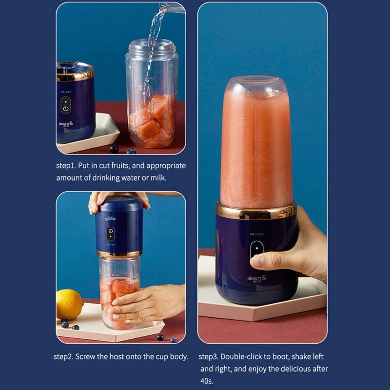 Portable Juicer Blender 300ml Electric Fruit Juicer USB Charging Lemon Orange Fruit Juicing Cup Smoothie Blender Machine Electric Fruit Juicer USB Charging Lemon Orange Fruit Juicing Cup Smoothie Blender Machine