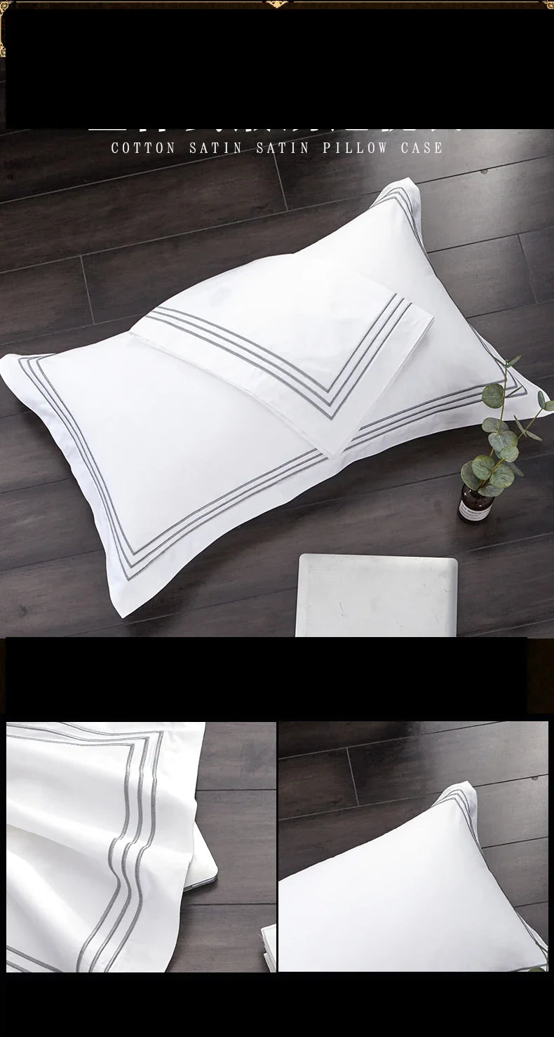 1pc Luxury 100% Egyptian Cotton Embroidery 5 stars Hotel Pillowcases