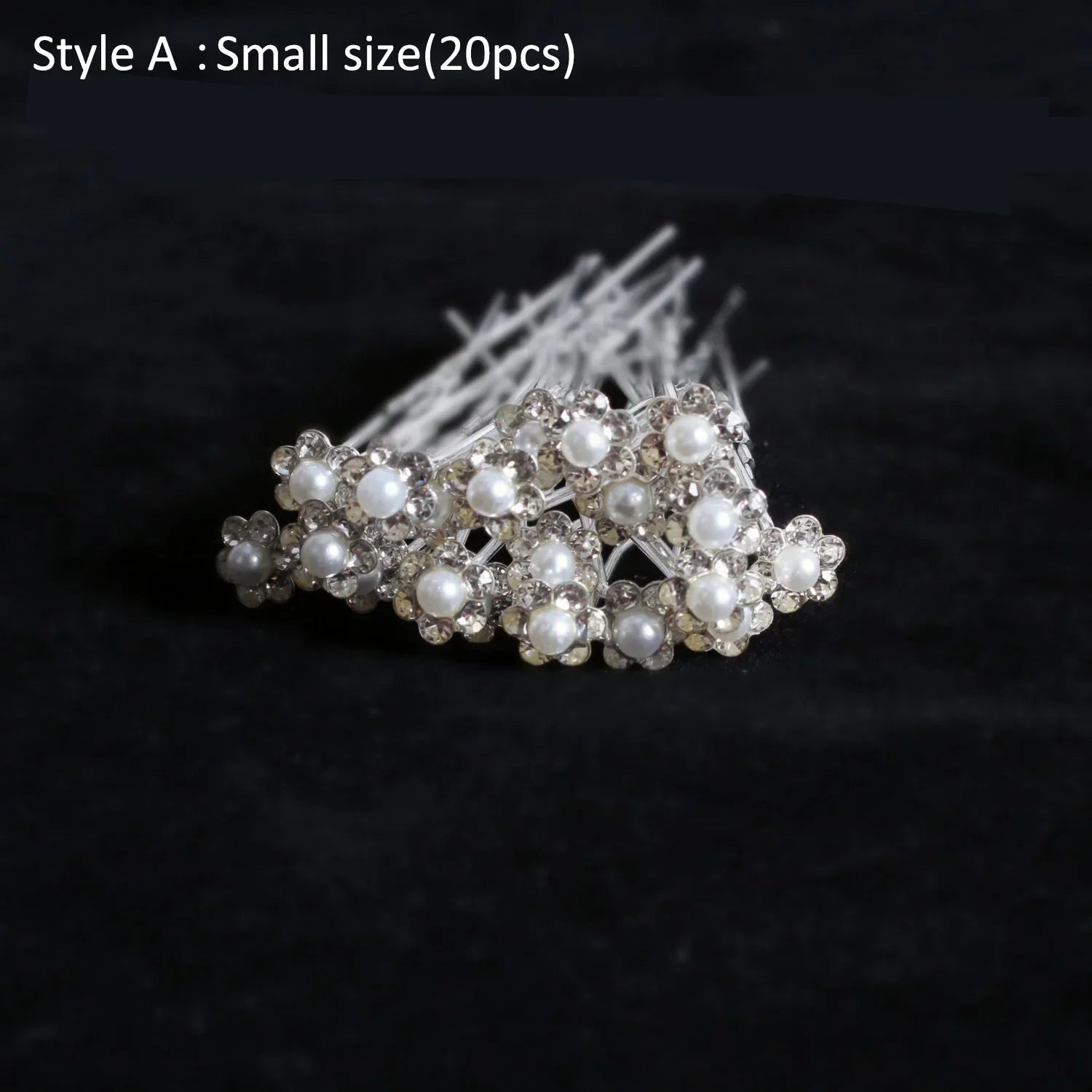 20pcs Elegant Pearl Crystal Hairpin Wedding Bridal U-shaped Metal Hair Comb Forks for Women