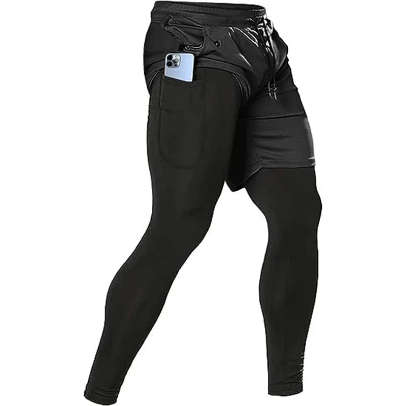 Men’s 2-in-1 Quick-Dry Training Pants – Athletic Joggers for Running, Gym & Fitness