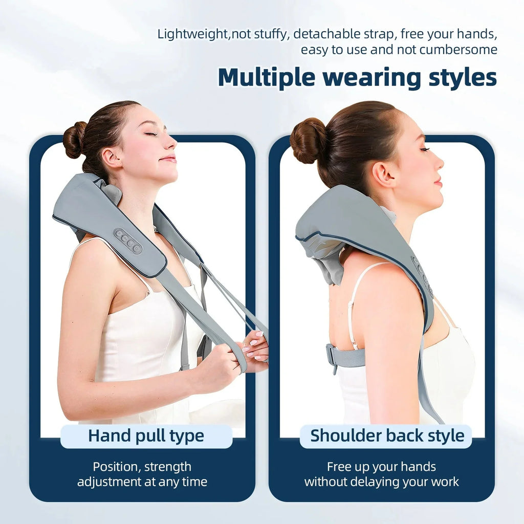 Foreverlily 26W Neck & Shoulder Massager Wireless Back Kneading Shawl
