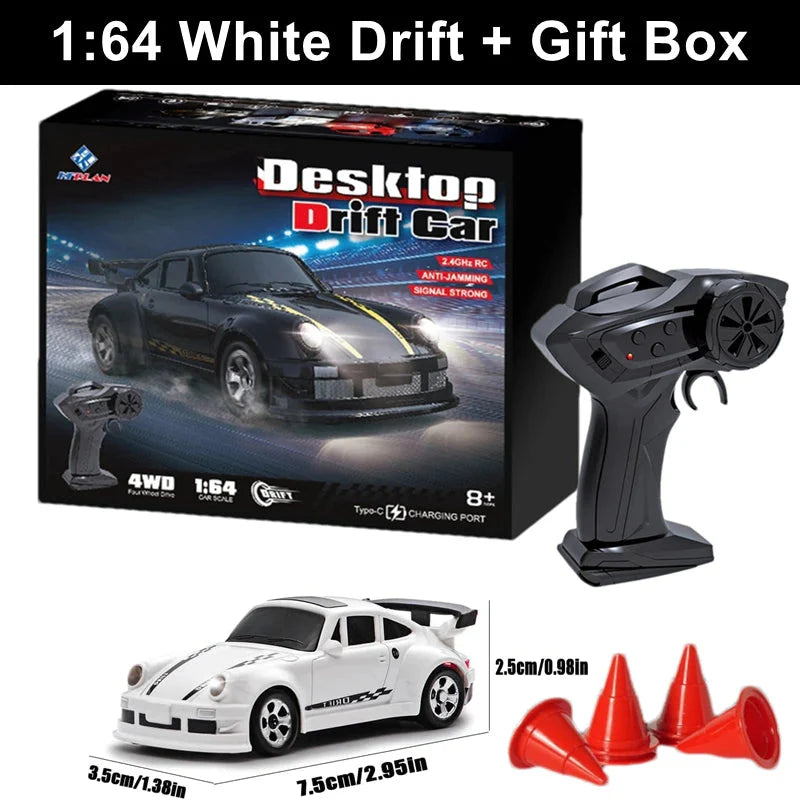 1/64 4WD High-Speed Drift RC Car – Mini Remote Control Racing Toy for Kids & Adults